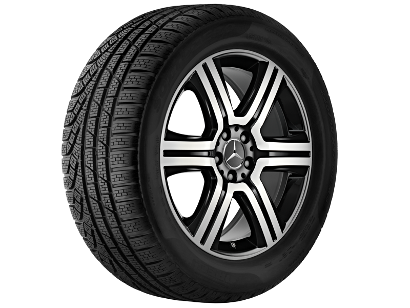 Original Mercedes-Benz 19 Zoll 6-Speichen-Rad schwarz glanzgedreht 