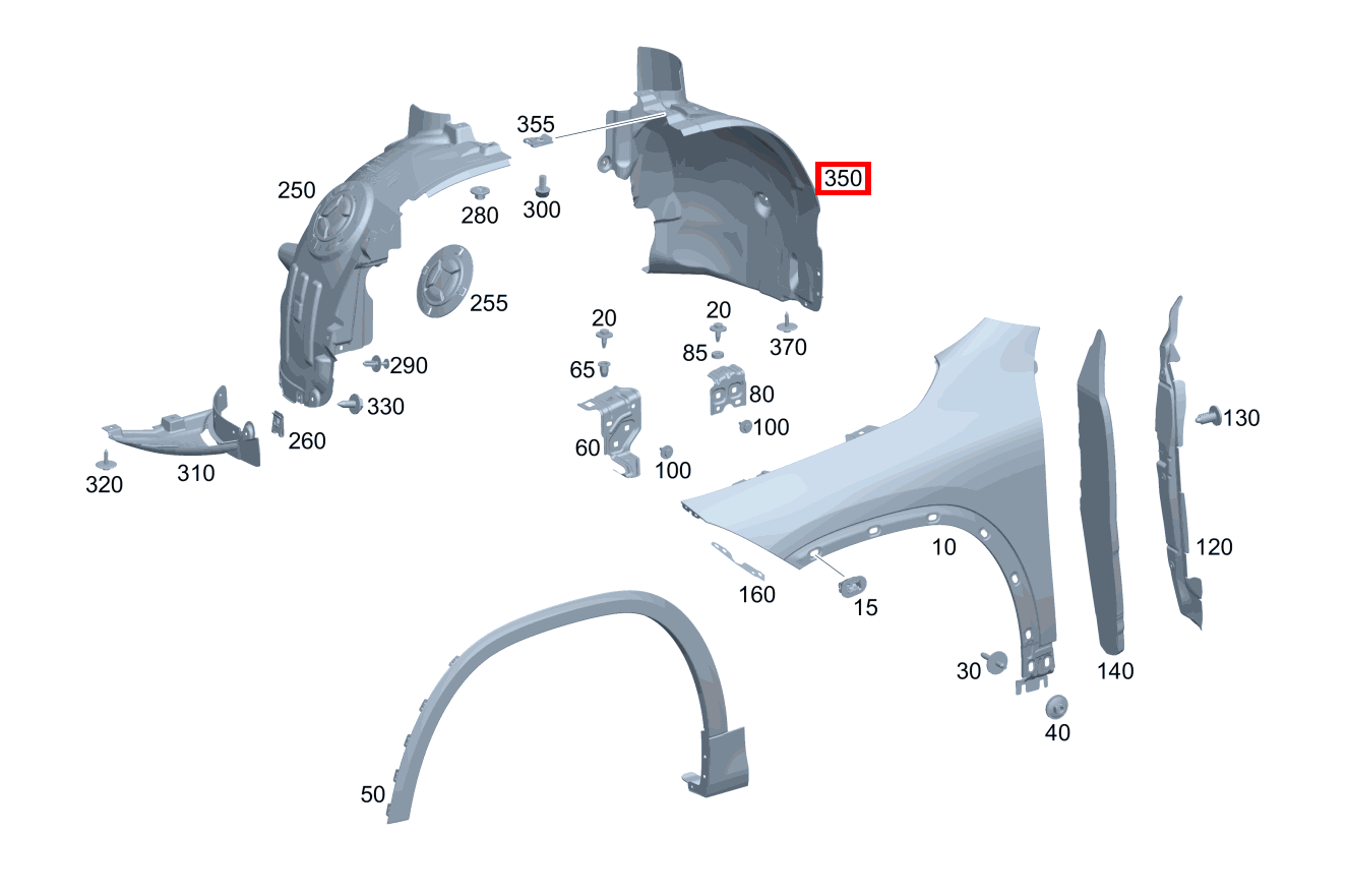 VERKLEIDUNG RADLAUF Vorn rechts Mercedes-AMG GLA 45 S 4MATIC+ 247
