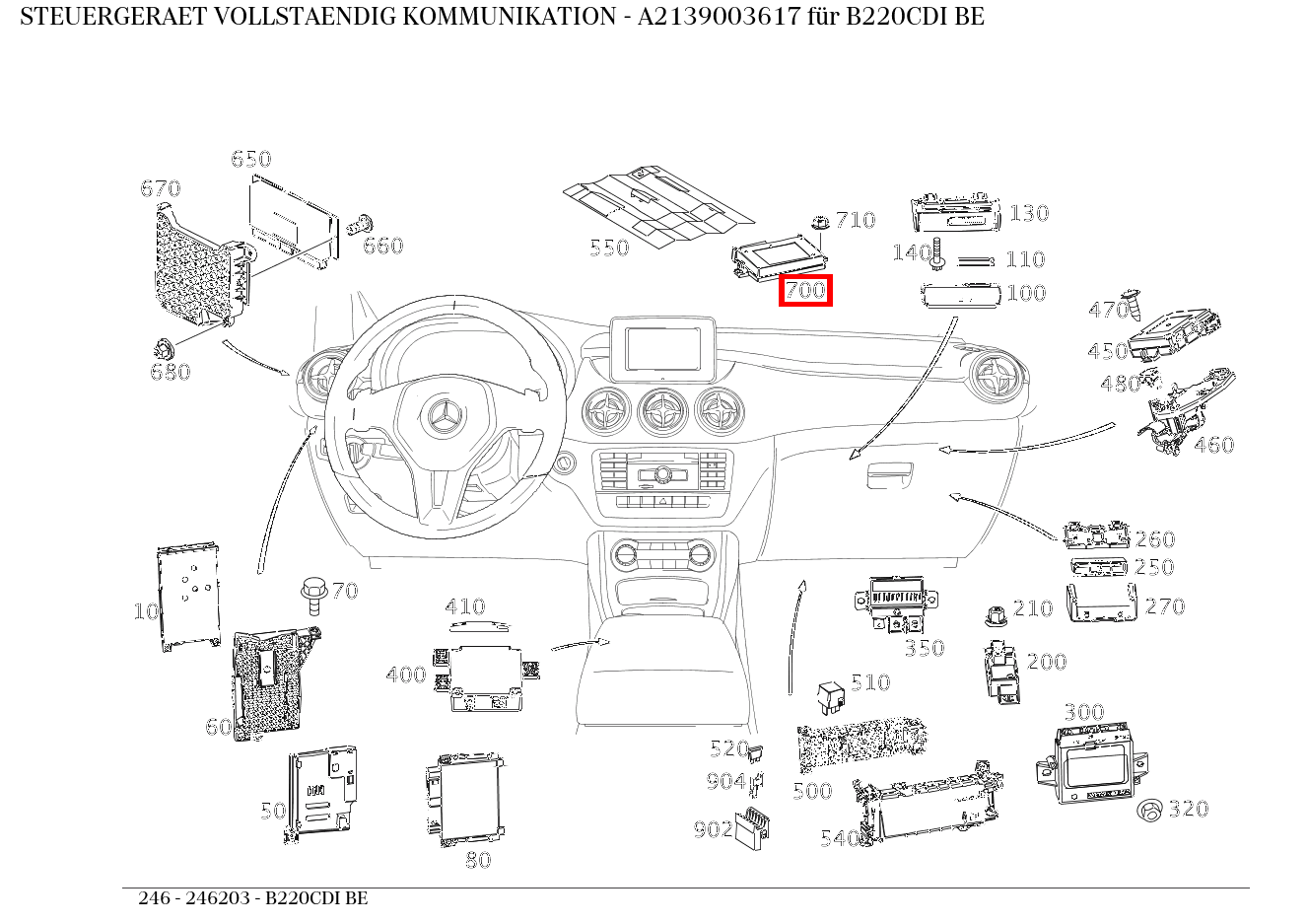 Steuergerät vollständig KOMMUNIKATION B220CDI BE 246 Steuergerät vollständig KOMMUNIKATION B220CDI BE 246