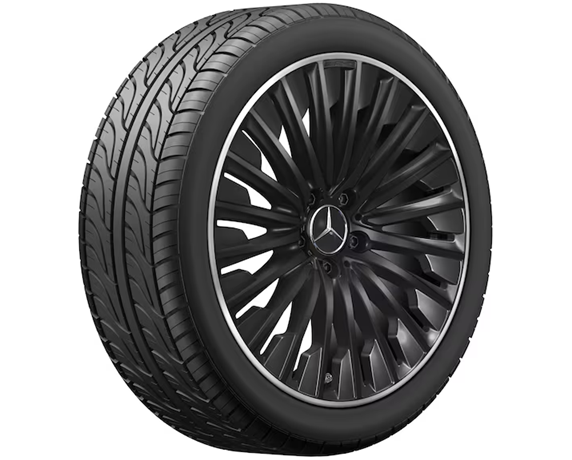 AMG Vielspeichen-Rad, 19 Zoll, glanzgedreht 9 J x 19 ET 60,6, schwarz, Felgenhorn glanzgedreht