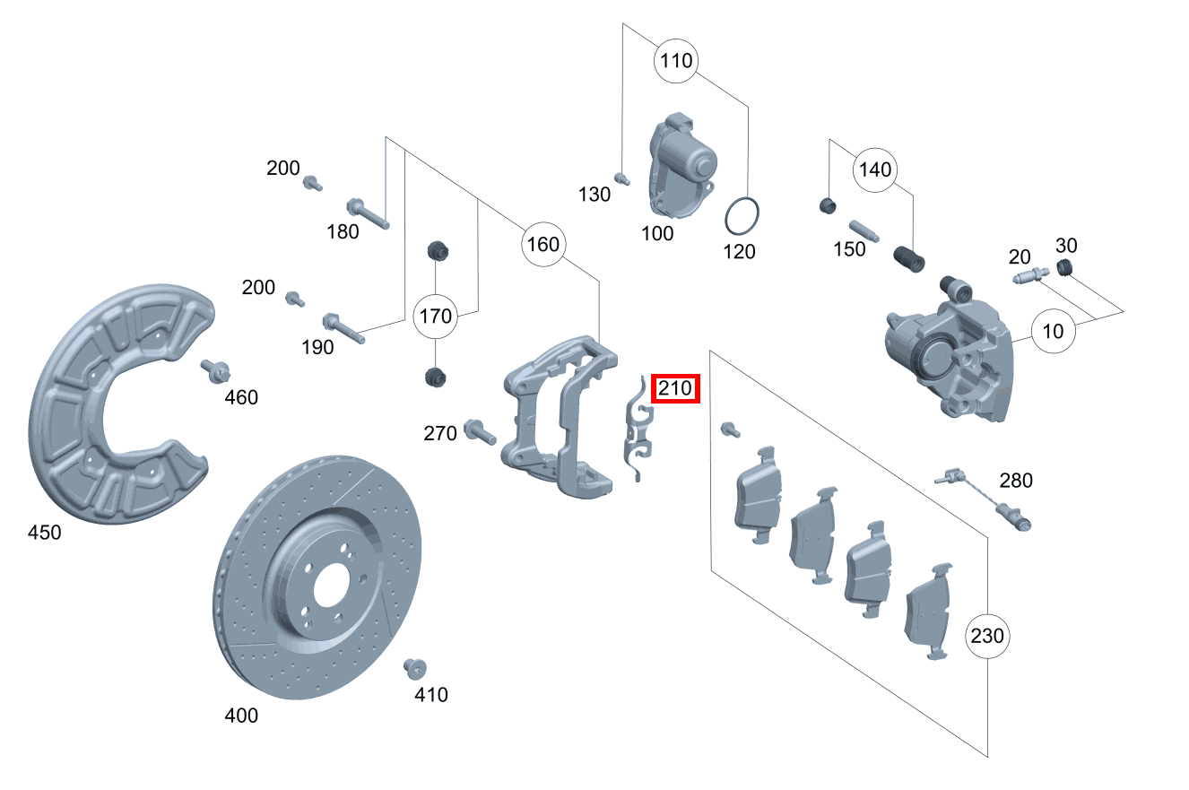 HALTEFEDER BREMSBACKEN GLC 220 d 4MATIC 254 HALTEFEDER BREMSBACKEN GLC 220 d 4MATIC 254