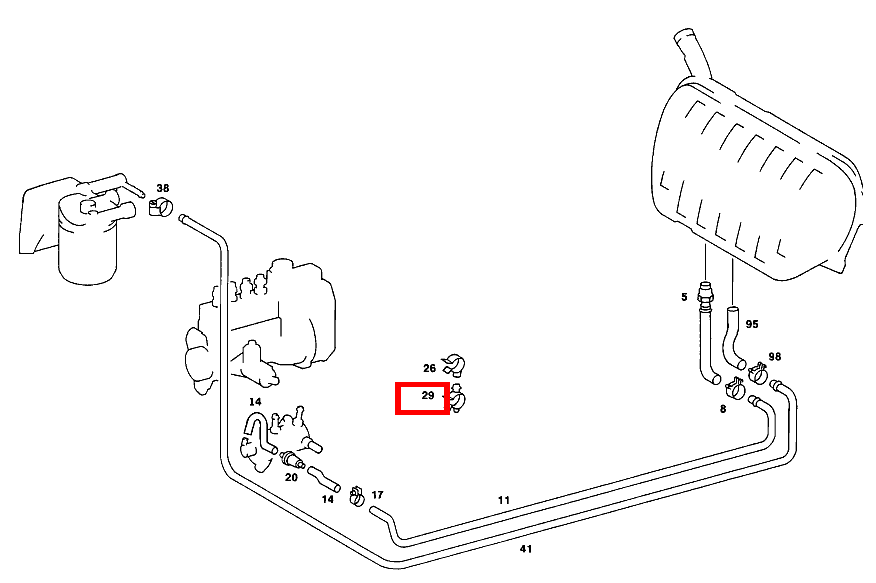 SCHLAUCHHALTER 190 D 2.5 Turbo 201 SCHLAUCHHALTER 190 D 2.5 Turbo 201