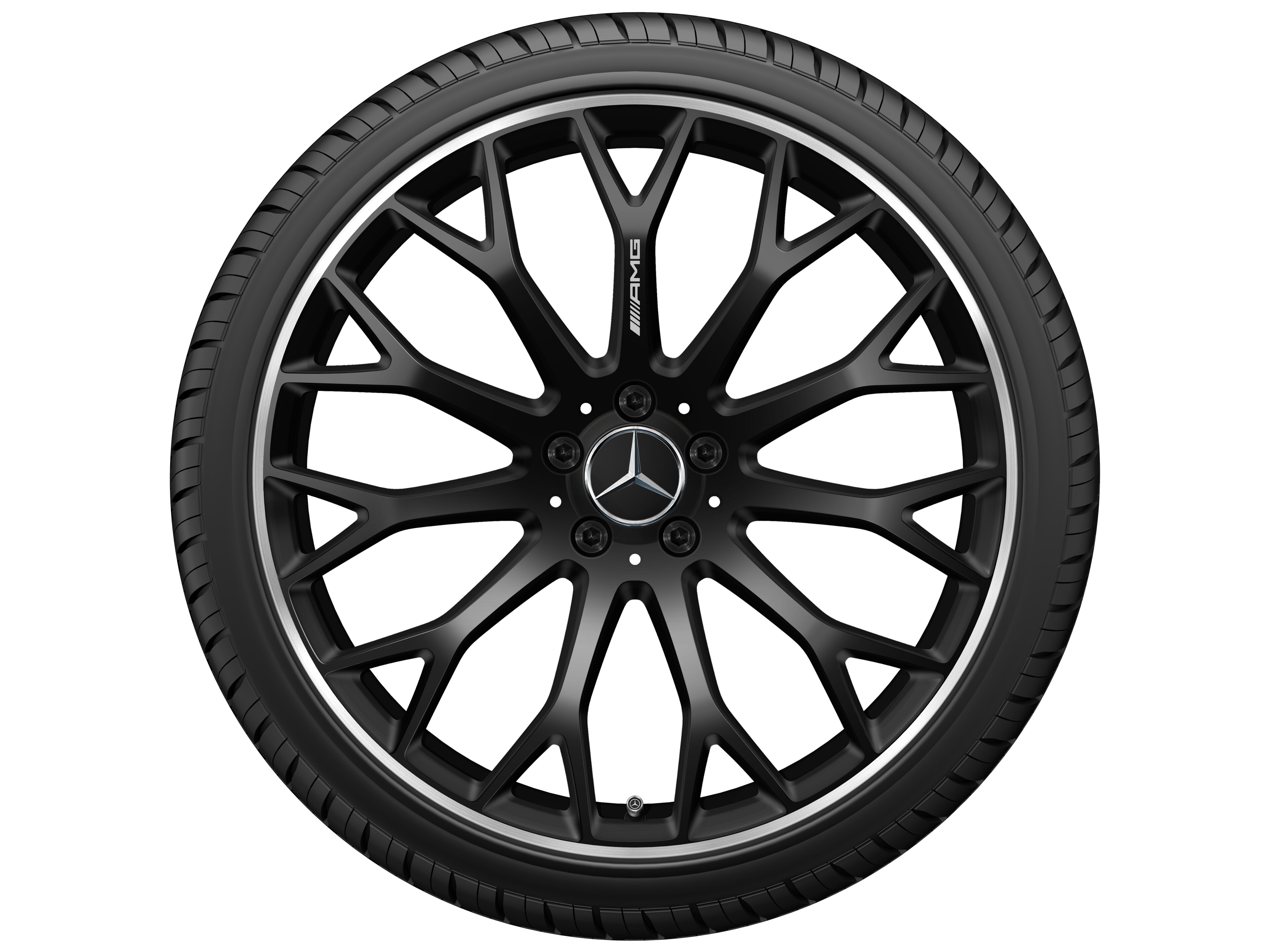 Mercedes-Benz - AMG Kreuzspeichen-Rad, 21 Zoll, 9,5 J x 21 ET 56, schwarz matt