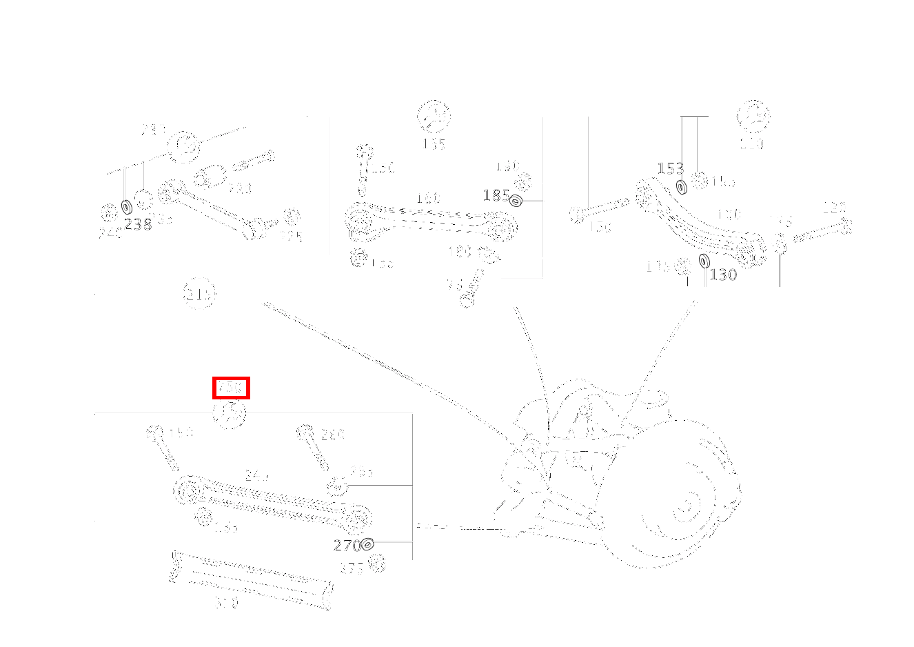 TEILESATZ ZUGSTREBE BEFESTIGUNGSTEILE SCHUBSTREBE SLK 320 AMG KOMP 170