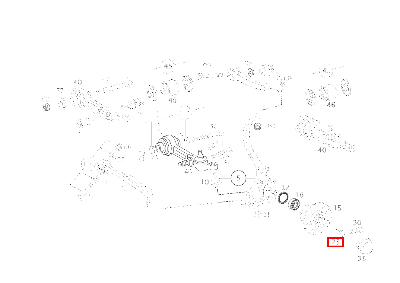 KLEMMMUTTER VORDERRADNABE AN ACHSSCHENKEL S 65 AMG L 220 KLEMMMUTTER VORDERRADNABE AN ACHSSCHENKEL S 65 AMG L 220