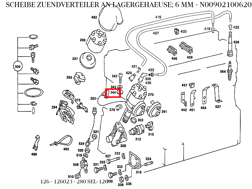 Scheibe ZUENDVERTEILER AN LAGERGEHAEUSE; 6 MM 280 SEL-126 126 Scheibe ZUENDVERTEILER AN LAGERGEHAEUSE; 6 MM 280 SEL-126 126
