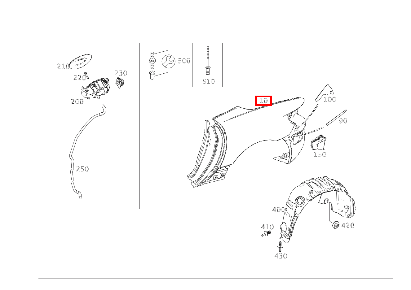 Kotflügel hinten HINTEN LINKS SLK55 AMG 172