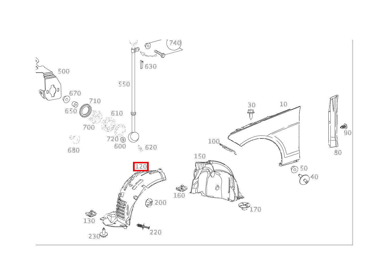 RADLAUFABDECKUNG Kotflügel vorn links Mercedes-AMG E 63 4MATIC T-Modell 212 RADLAUFABDECKUNG Kotflügel vorn links Mercedes-AMG E 63 4MATIC T-Modell 212
