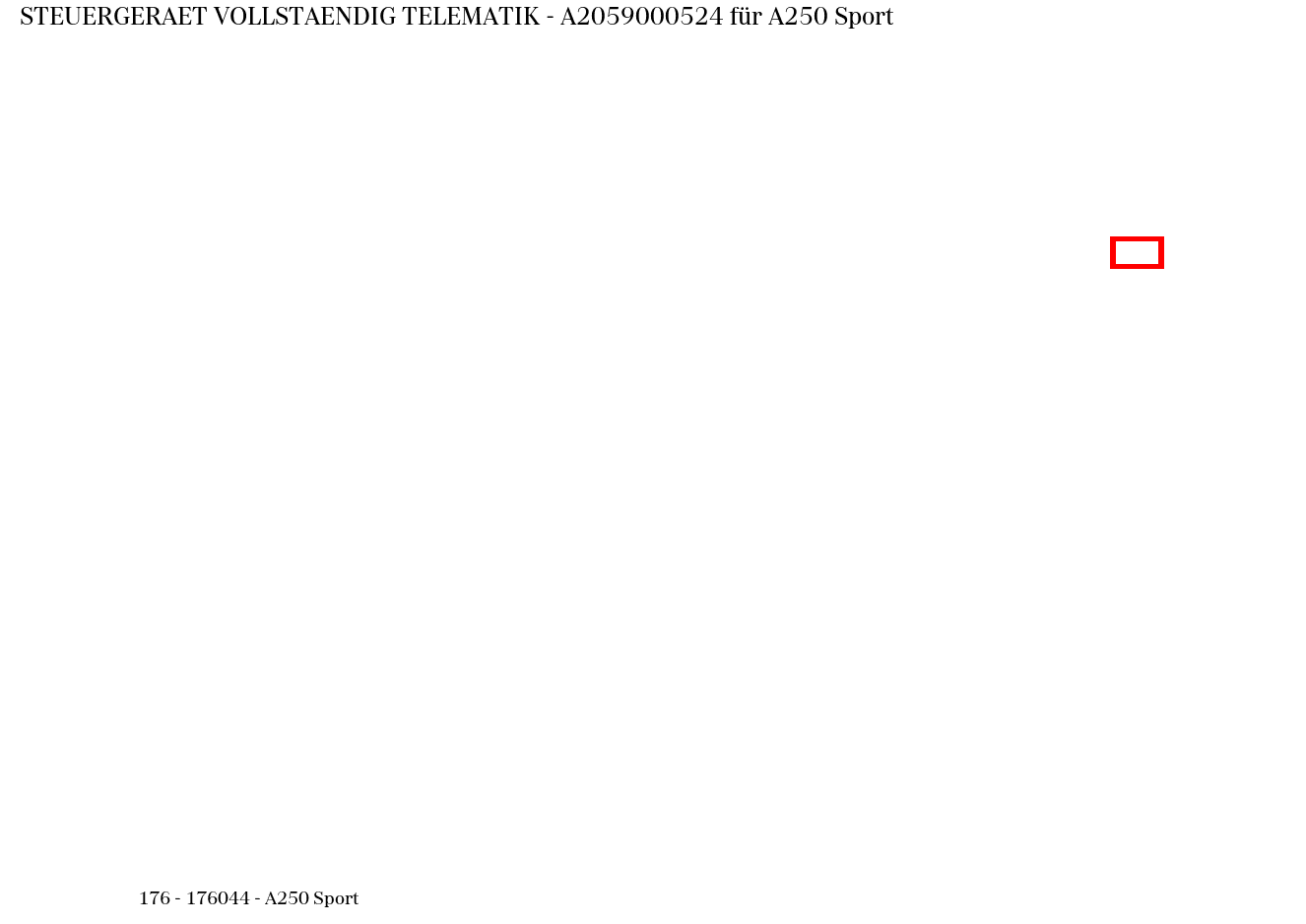 Steuergerät vollständig TELEMATIK A250 Sport 176