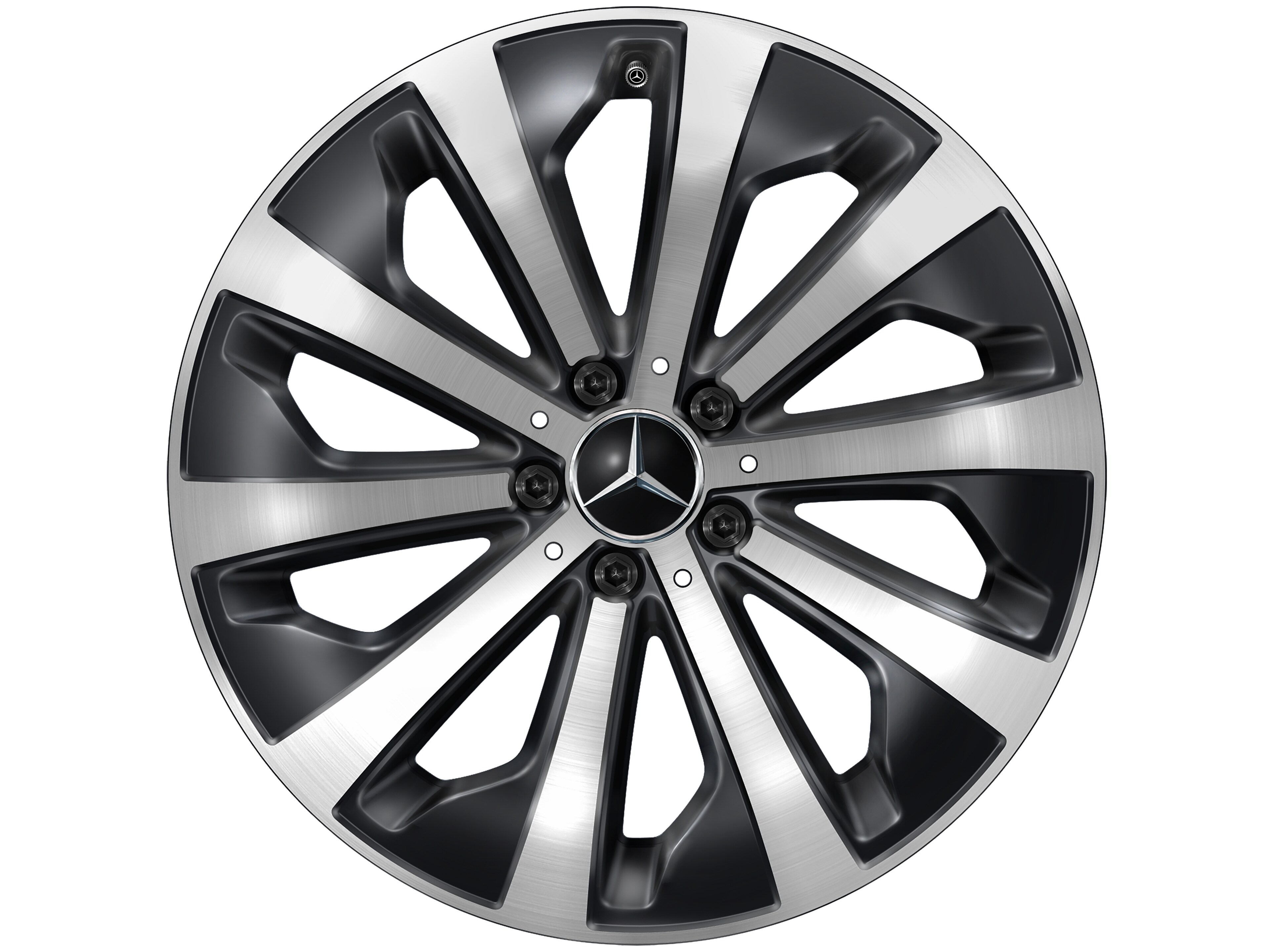 Mercedes-Benz - 10-Speichen-Rad, Aero, 19 Zoll, glanzgedreht 7,5 J x 19 ET 53, schwarz