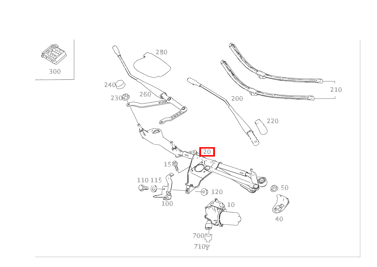 Gestänge SCHEIBENWISCHER R350 L 4MATIC 251