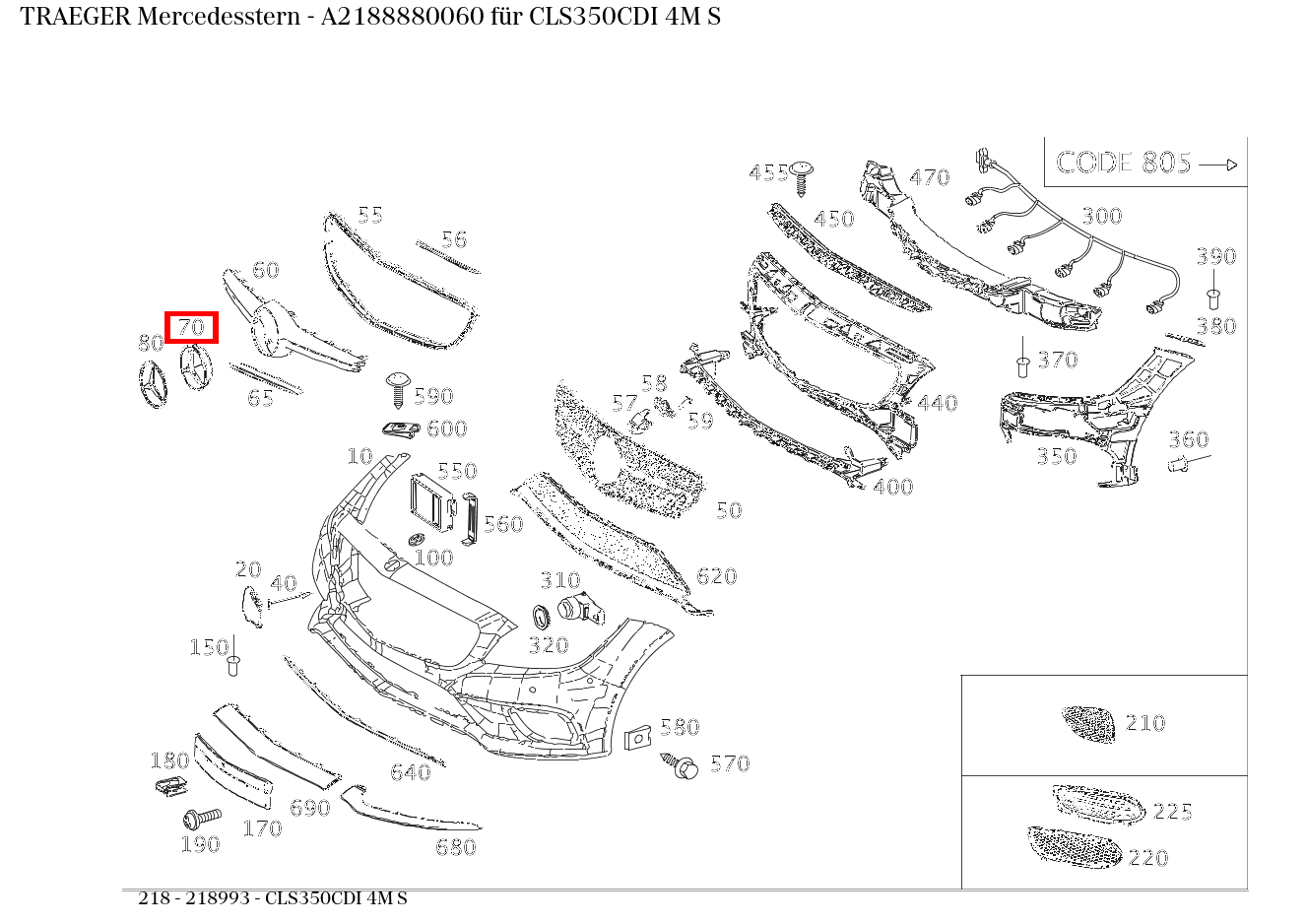 Träger Mercedesstern CLS350CDI 4M S 218 Träger Mercedesstern CLS350CDI 4M S 218