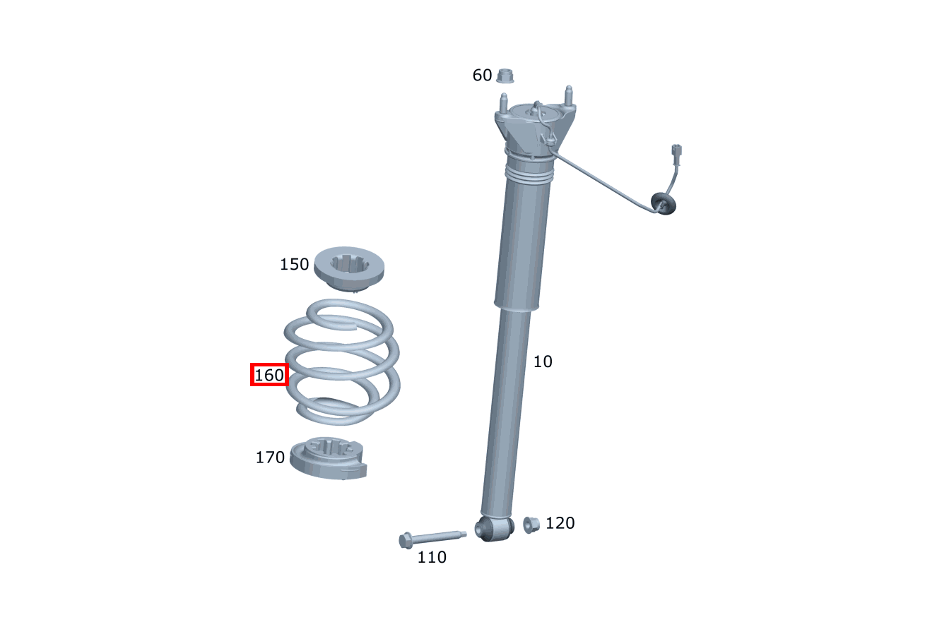 Schraubenfeder Farbkennzeichnung: 2 x gelb / 1 x weiß B 200 247 Schraubenfeder Farbkennzeichnung: 2 x gelb / 1 x weiß B 200 247