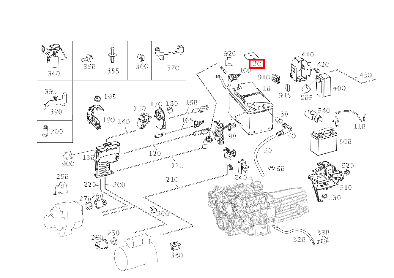 Schutzkappe FUER BATTERIE E 350 4MATIC Limousine BCA 212