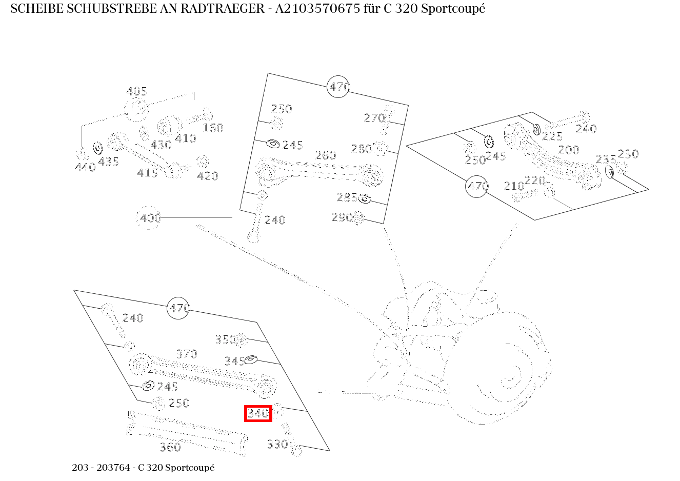 Scheibe SCHUBSTREBE AN RADTRAEGER C 320 Sportcoupé 203 Scheibe SCHUBSTREBE AN RADTRAEGER C 320 Sportcoupé 203
