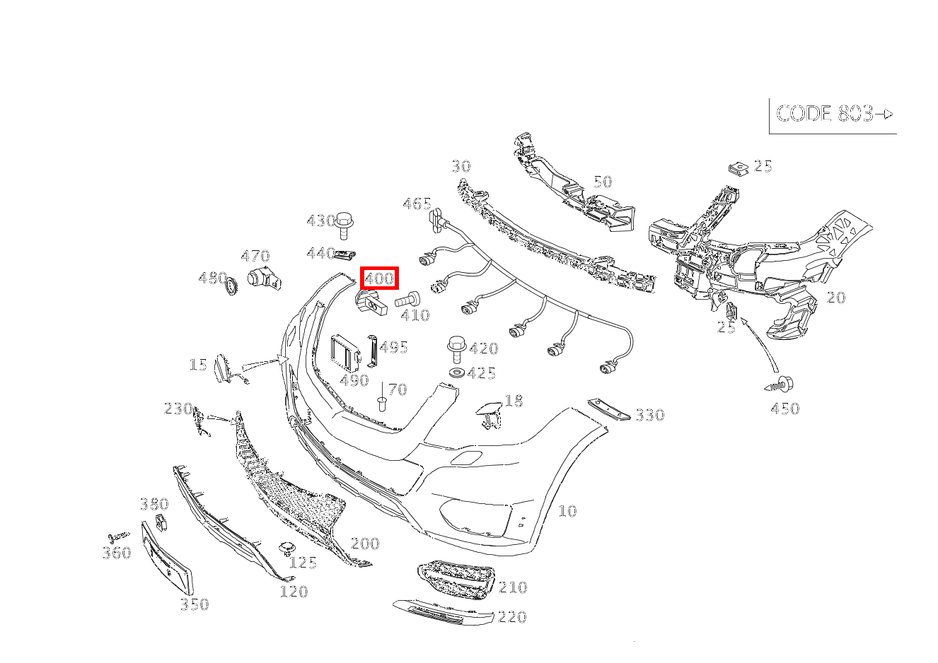 Stossfaengerseitenführung An Halter Leuchteinheit GLK 350 4MATIC 204 Stossfaengerseitenführung An Halter Leuchteinheit GLK 350 4MATIC 204