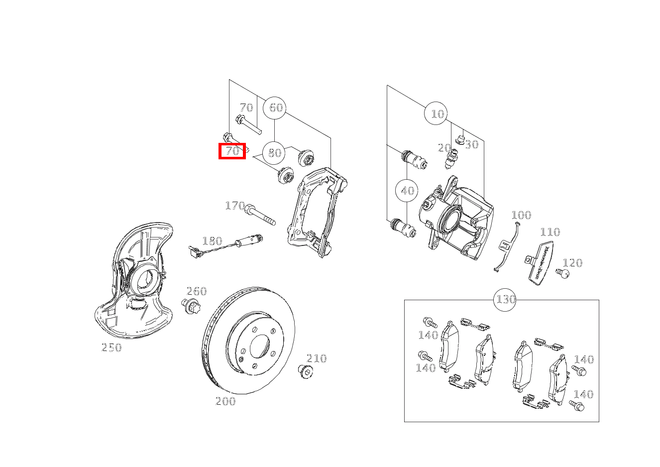 Führungshülse Bremssattel an Bremsträger E200CGI BE CA 207 Führungshülse Bremssattel an Bremsträger E200CGI BE CA 207