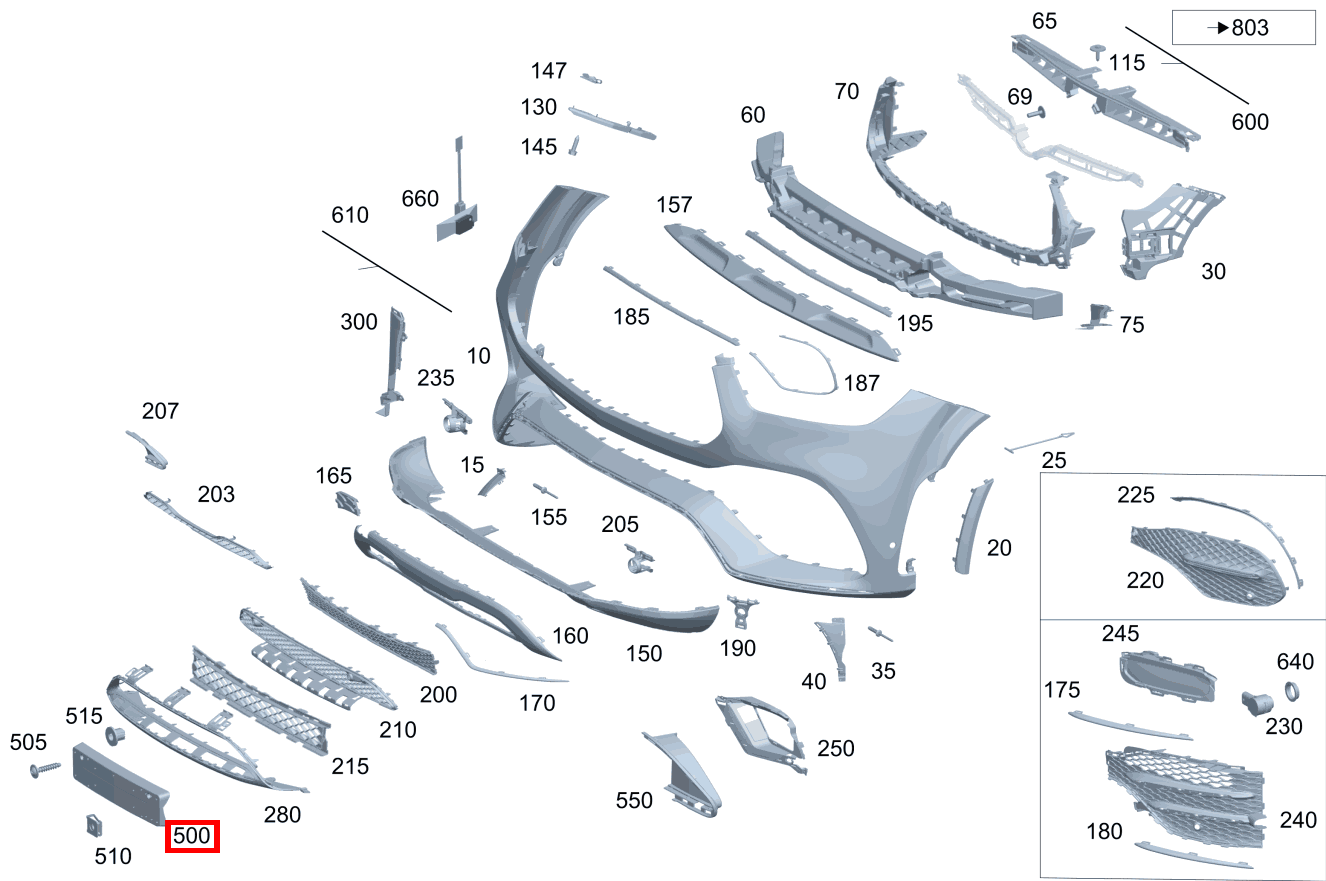 Kennzeichenblende GLE 350 e 4MATIC Coupé 463 Kennzeichenblende GLE 350 e 4MATIC Coupé 463
