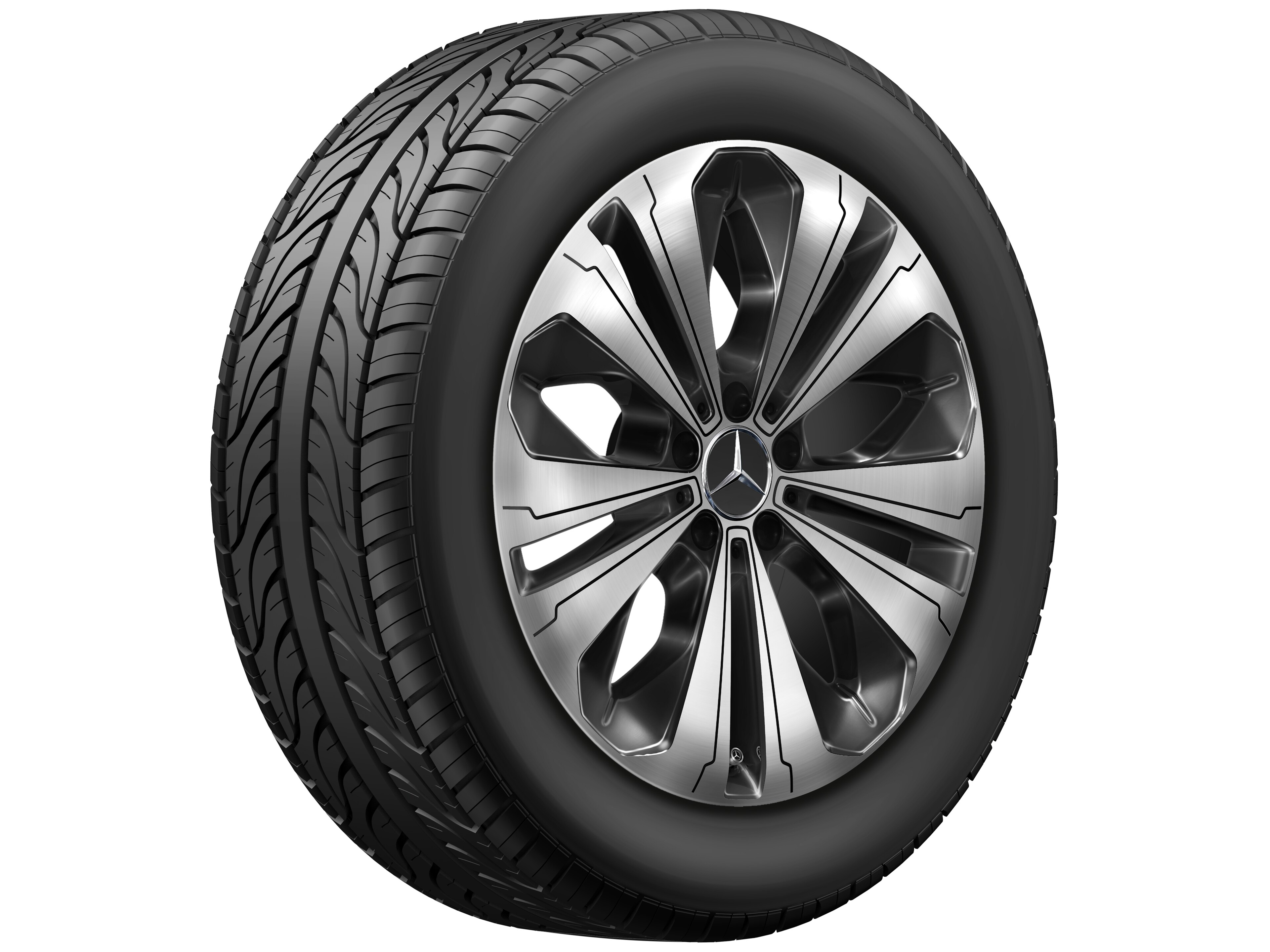 5-Doppelspeichen-Rad, Aero, 48,3 cm (19 Zoll), gla