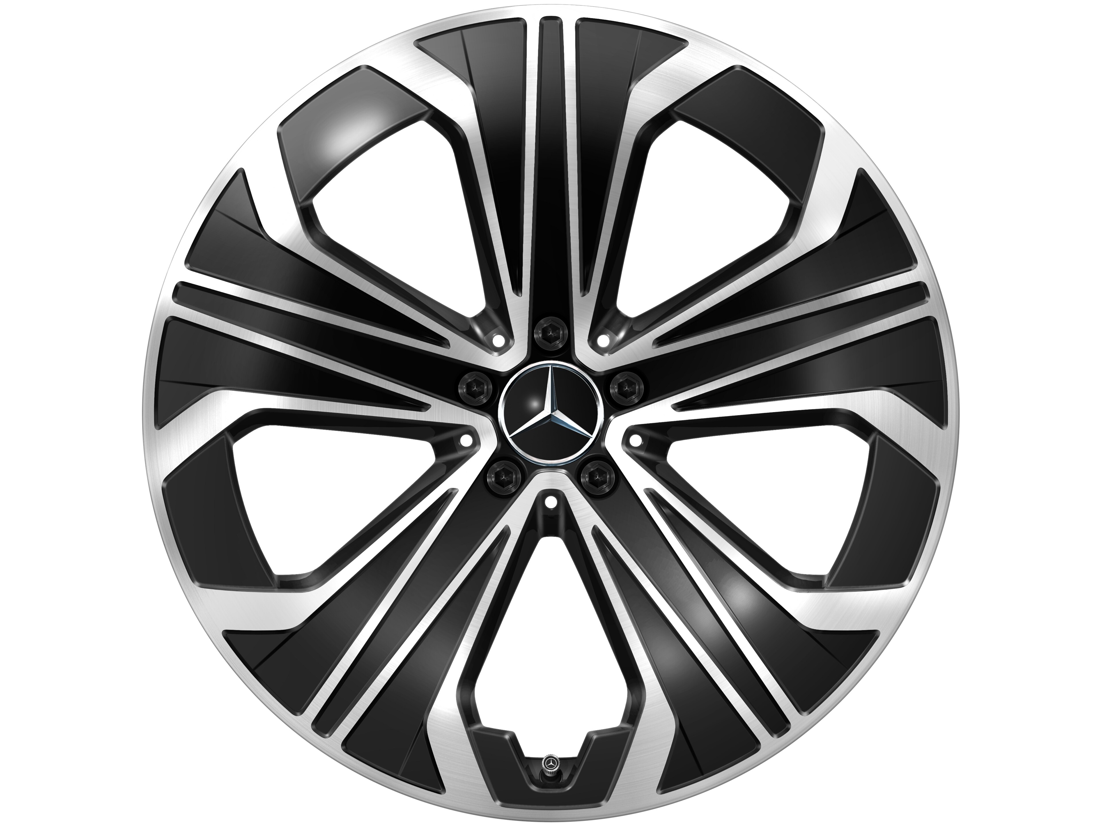 5-W-Speichen-Rad, Aero, 21 Zoll, 9,5 J x 21 ET 41,5, schwarz, glanzgedreht