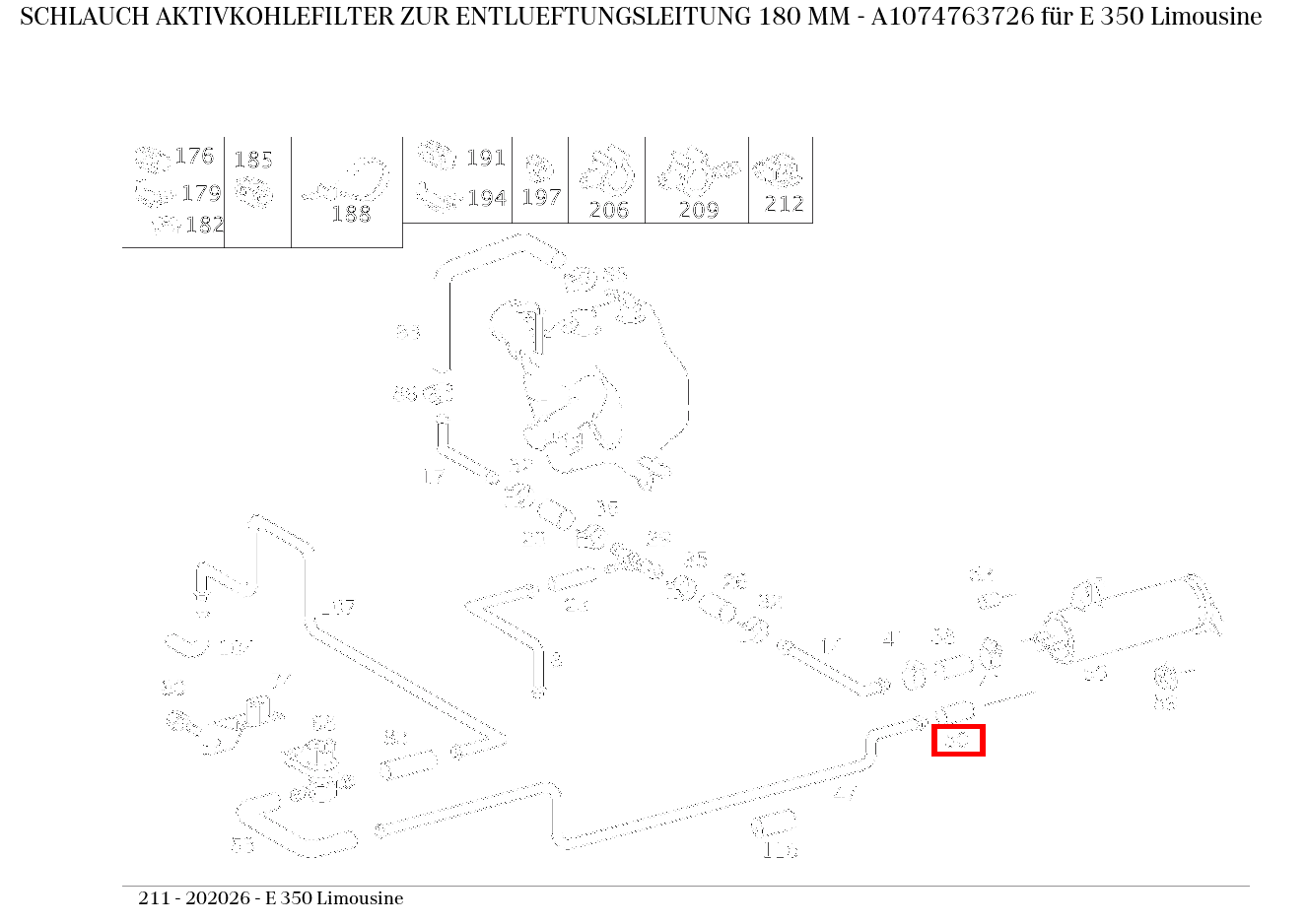 Schlauch REGENERIERLEITUNG ZUM VENTIL 180 MM , , und weitere kaufen 