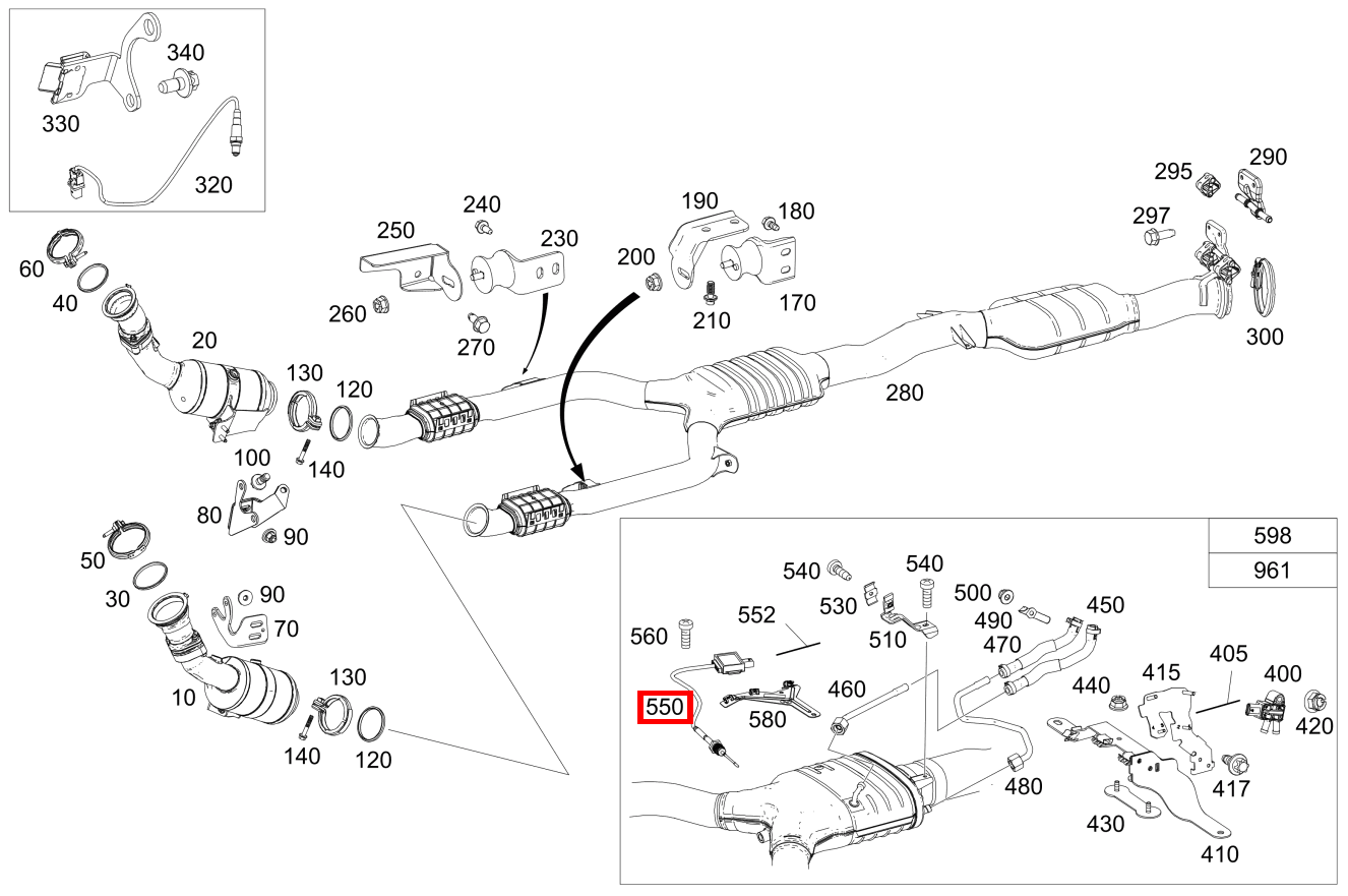 Temperatursensor Partikelfilter Mercedes-AMG GLC 43 4MATIC Coupé 253