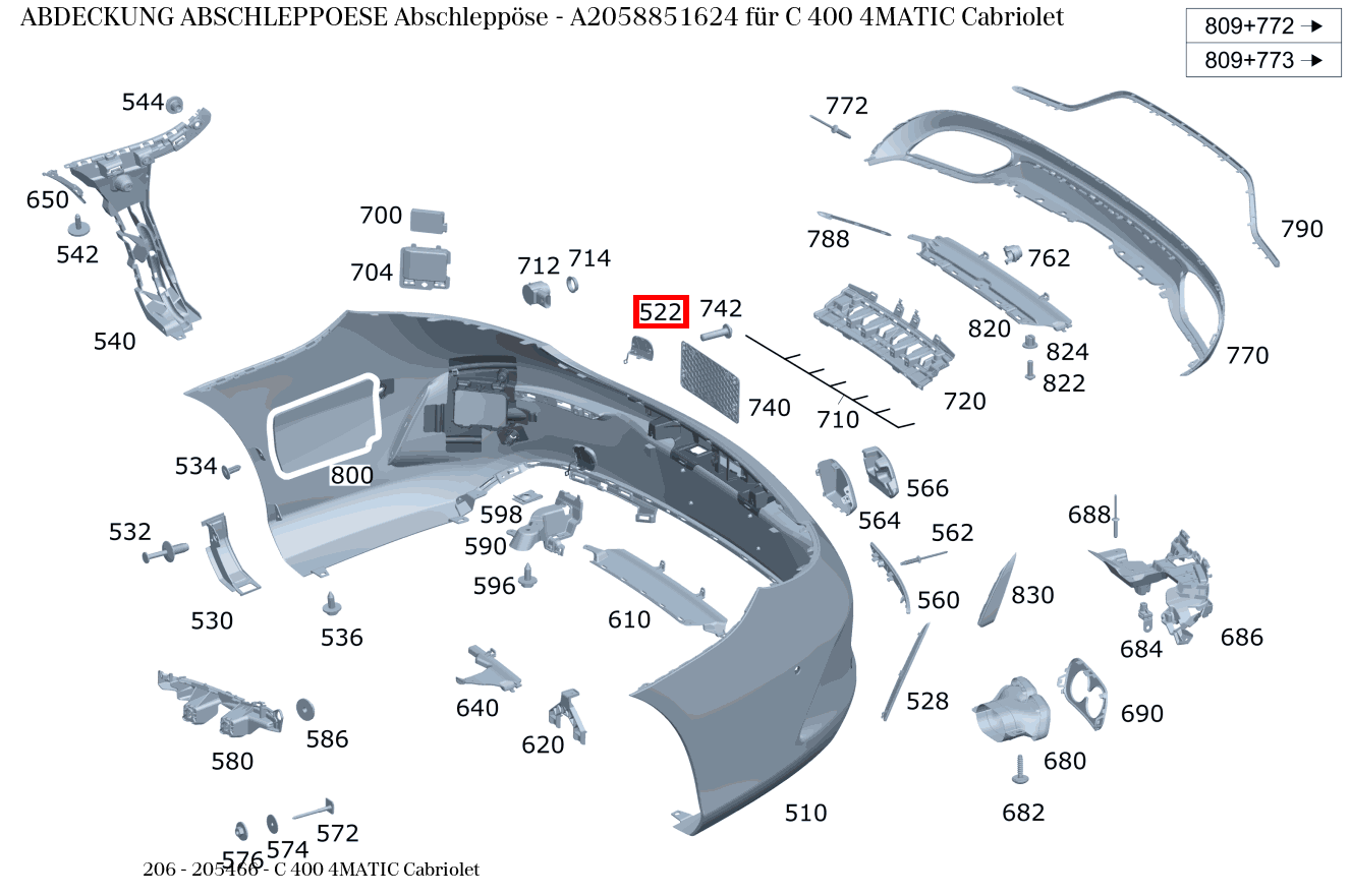 Abdeckung Abschleppöse Abschleppöse C 400 4MATIC Cabriolet 206 Abdeckung Abschleppöse Abschleppöse C 400 4MATIC Cabriolet 206
