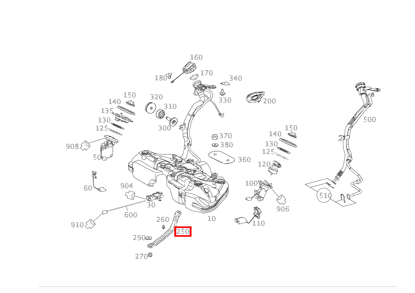 Spannband TANK AN KAROSSERIE GLK 350 4MATIC 204