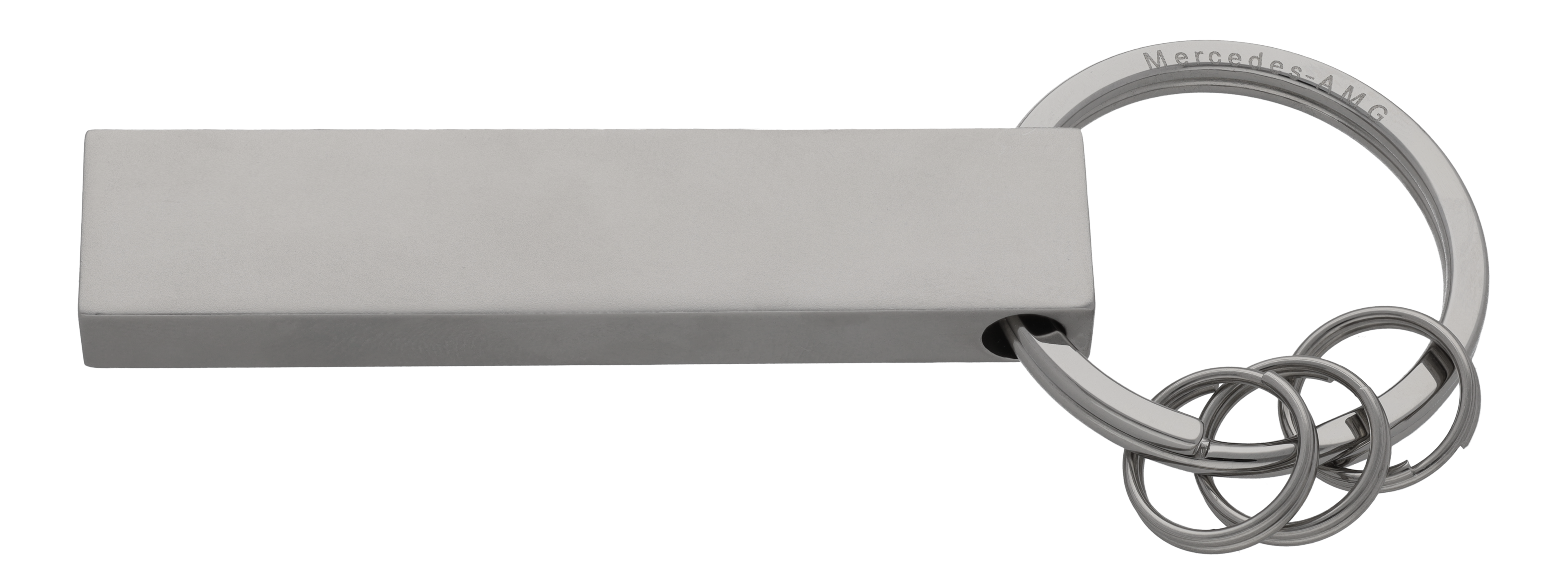 Mercedes-Benz - AMG Schlüsselanhänger, Logo silberfarben / schwarz / weiß, Edelstahl