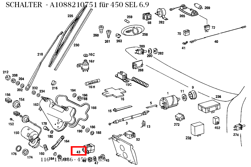 Schalter 450 SEL 6.9 116 Schalter 450 SEL 6.9 116
