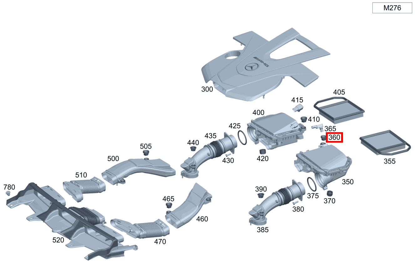 Puffer Motorabdeckung an Dämpferfilter Mercedes-AMG GLC 43 4MATIC Coupé 253 Puffer Motorabdeckung an Dämpferfilter Mercedes-AMG GLC 43 4MATIC Coupé 253
