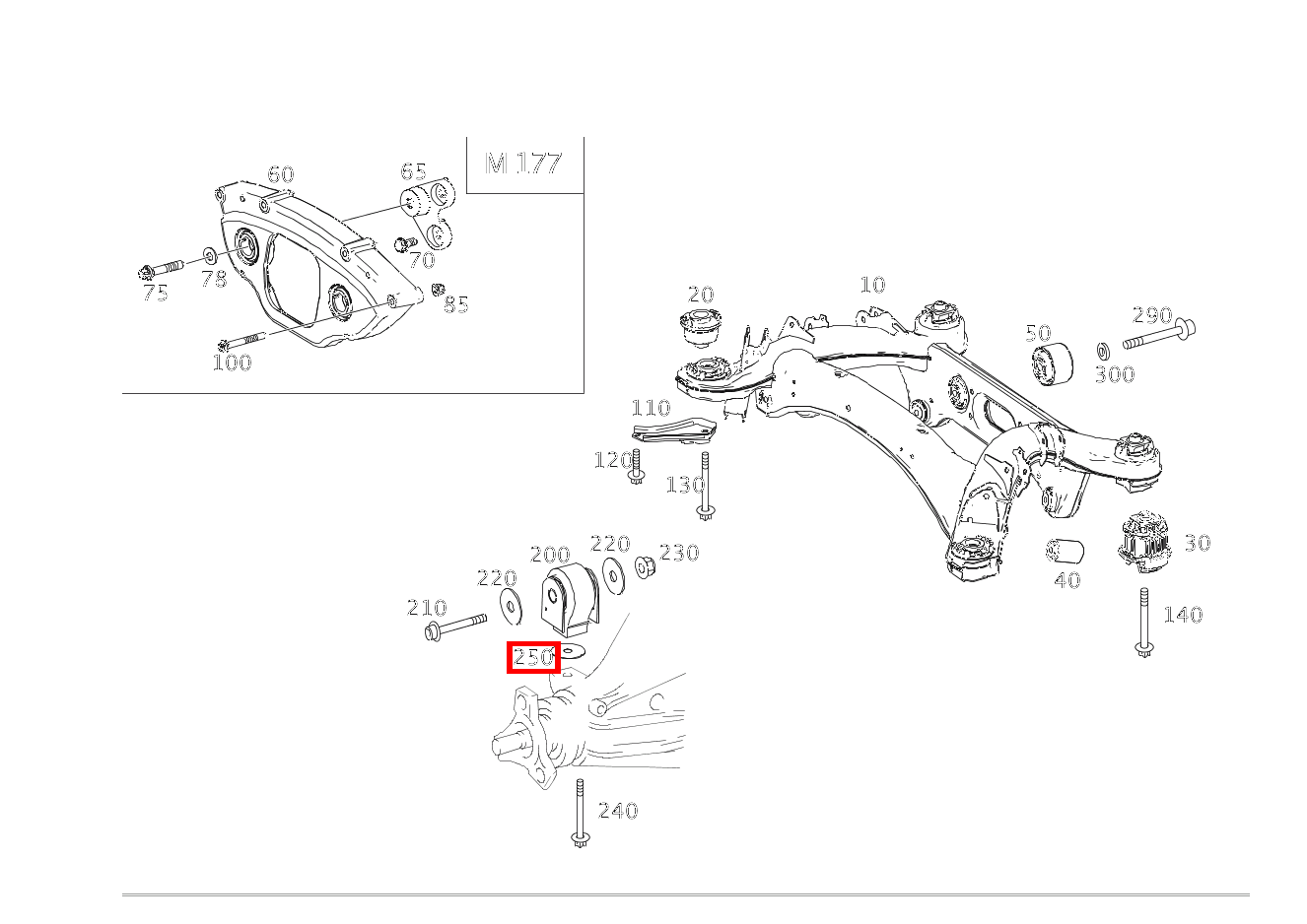 Abstandsscheibe Hinterachsgetriebe an Querbrücke vorn; 1 MM Mercedes-AMG GLC 63 S 4MATIC+ Coupé 253 Abstandsscheibe Hinterachsgetriebe an Querbrücke vorn; 1 MM Mercedes-AMG GLC 63 S 4MATIC+ Coupé 253