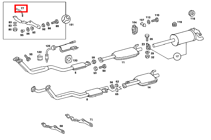 Spannbügel AUSPUFFROHR VORN AN HALTER 190 E 2.6 Limousine 201 Spannbügel AUSPUFFROHR VORN AN HALTER 190 E 2.6 Limousine 201