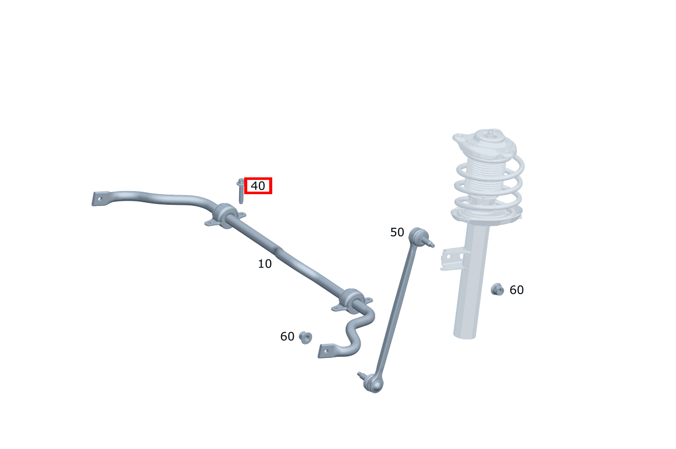 Sechskantschraube Befestigung Drehstabhalter an Fahrschemel, links und rechts; M8X35 B 220 4MATIC 463