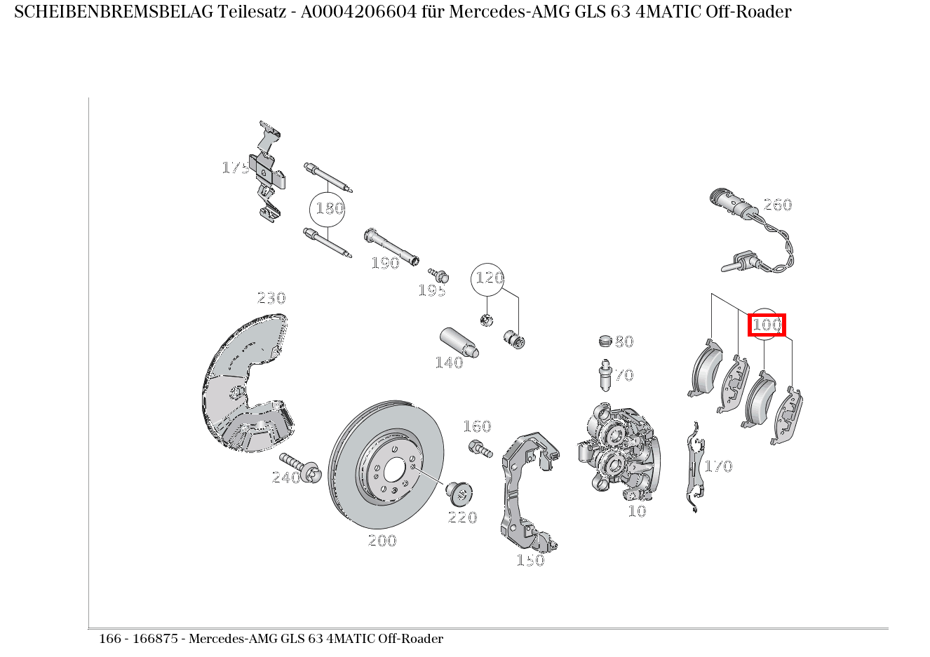 Scheibenbremsbelag Teilesatz M 166, GLE 292 kaufen