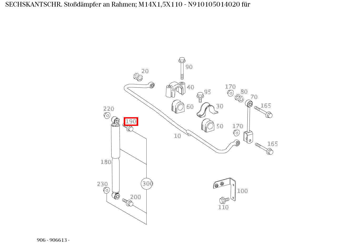 Sechskantschraube Querlenker rechts; M14X1,5X110 , , und weitere 