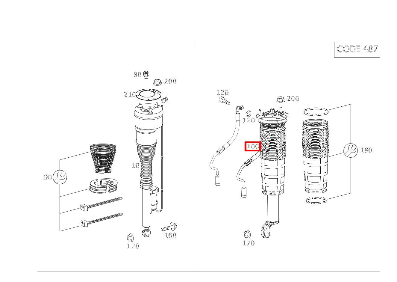 Federbein Links S 63 AMG 222 Federbein Links S 63 AMG 222