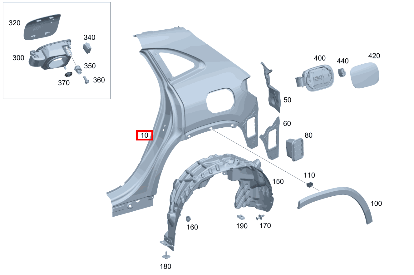 Seitenwand Hinten rechts für GLB 247, EQE 295, EQA 243-Klasse kaufen 