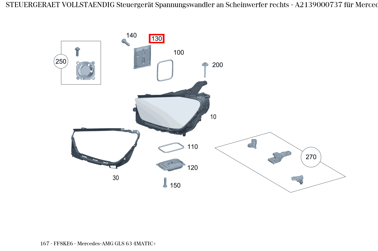Steuergerät vollständig Steuergerät Spannungswandler an Scheinwerfer rechts Mercedes-AMG GLS 63 4MATIC+ 167 Steuergerät vollständig Steuergerät Spannungswandler an Scheinwerfer rechts Mercedes-AMG GLS 63 4MATIC+ 167