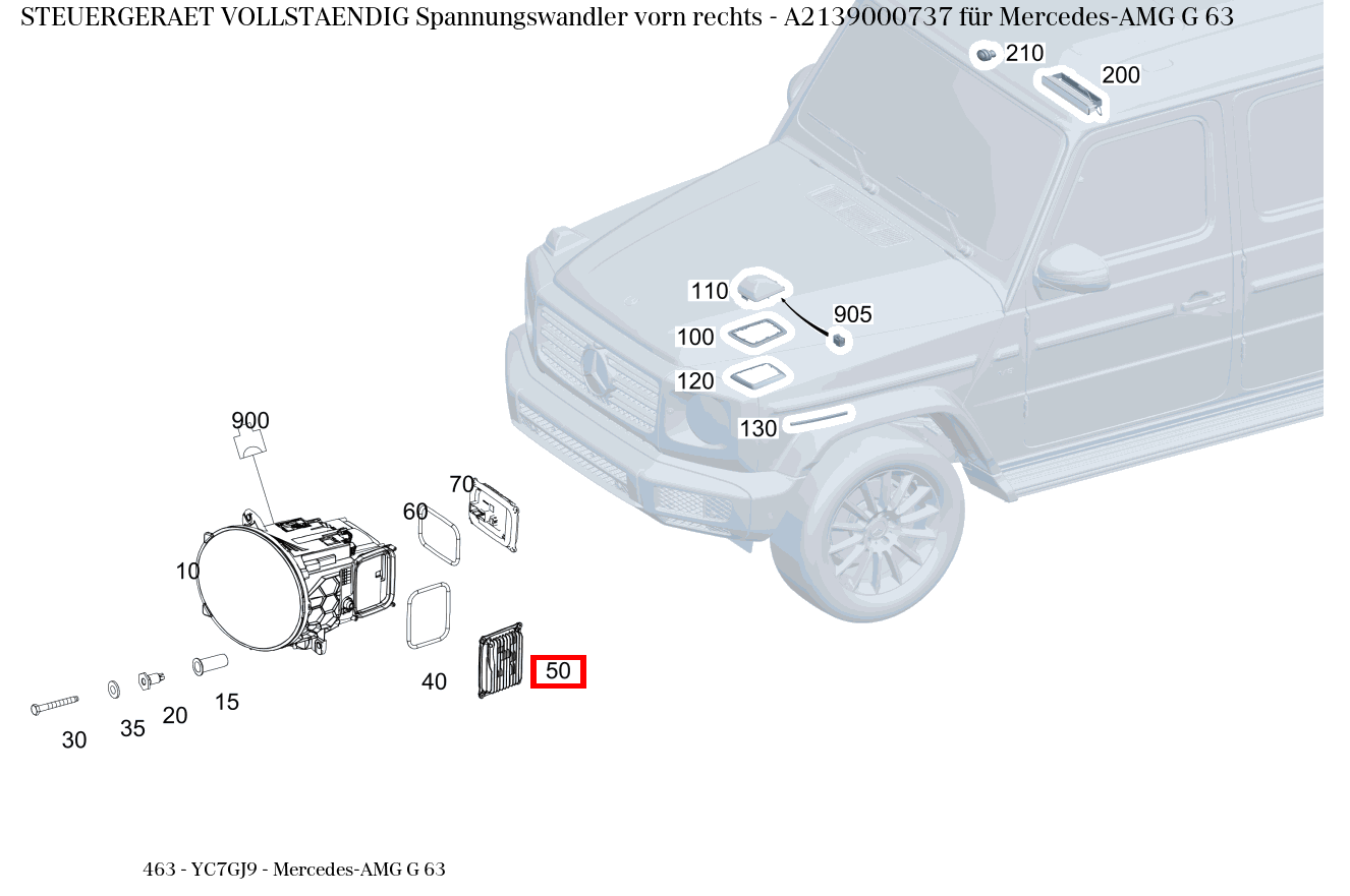 Steuergerät vollständig Spannungswandler vorn rechts Mercedes-AMG G 63 463 Steuergerät vollständig Spannungswandler vorn rechts Mercedes-AMG G 63 463