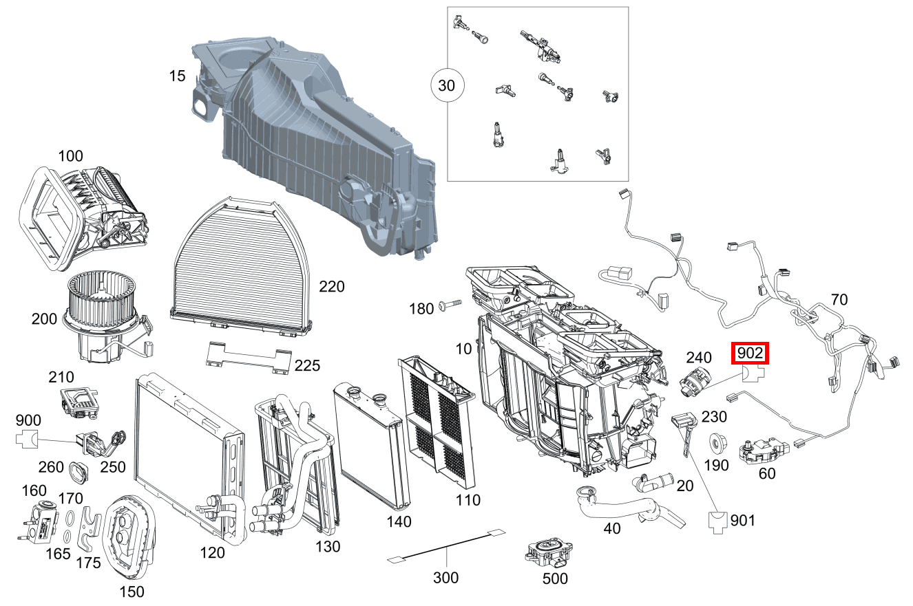 Stecker DACHBEDIENEINHEIT, SCHWARZ N70-H; 4-PIN MQS M 164, SL 231  