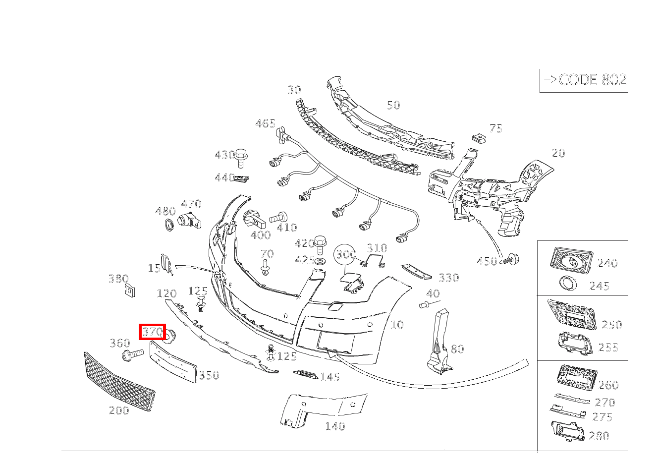 Clipsmutter Befestigung Kennzeichenblende GLK220BT 4M 204 Clipsmutter Befestigung Kennzeichenblende GLK220BT 4M 204