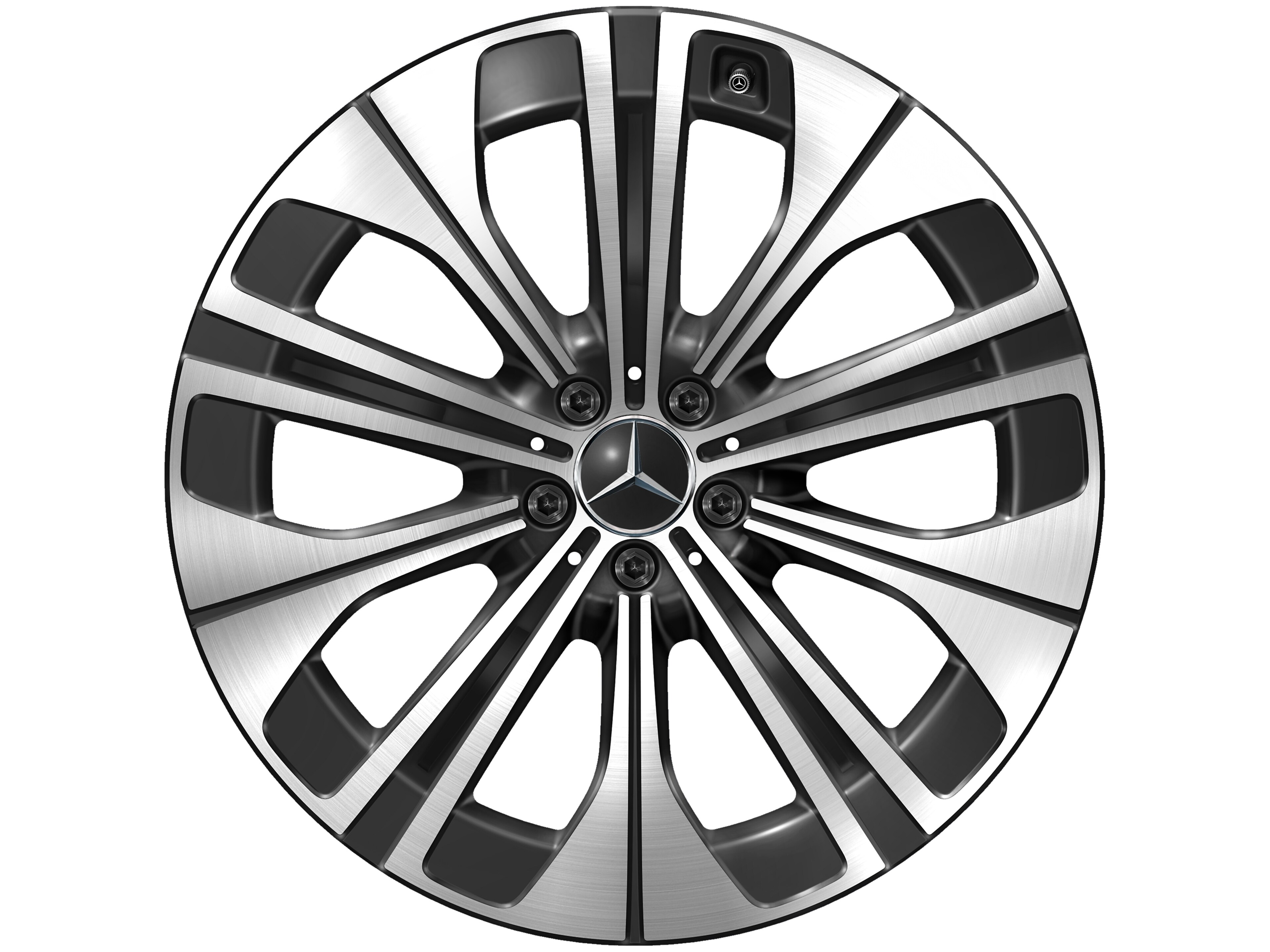 Vielspeichen-Rad, Aero, 21 Zoll, 9,5 J x 21 ET 30,1, schwarz, glanzgedreht