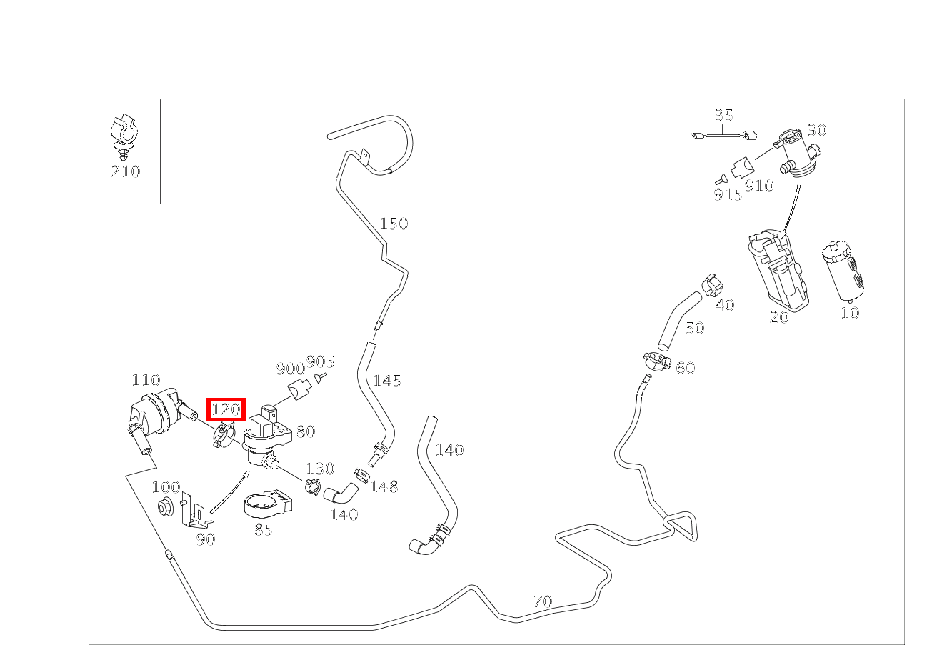 Schelle Regenerierleitung an Regenerierventil; 15.5-17.5 MM CLS 55 AMG 219