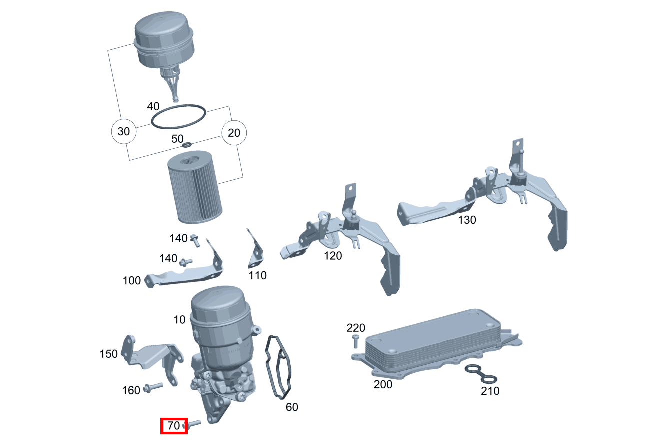 Sechsrundschraube Ölfilter an Zylinderkurbelgehäuse; M7X25 EQC 400 4MATIC 293 Sechsrundschraube Ölfilter an Zylinderkurbelgehäuse; M7X25 EQC 400 4MATIC 293