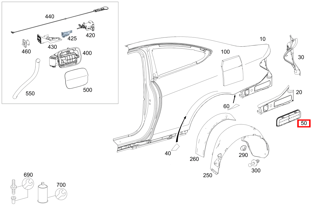ENTLUEFTUNG Entlüftungsklappe hinten rechts C63AMG BlackSeries 204 ENTLUEFTUNG Entlüftungsklappe hinten rechts C63AMG BlackSeries 204