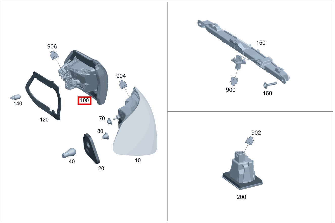 Heckleuchtenkombination Hecktür rechts C 200 T d BCA 205 Heckleuchtenkombination Hecktür rechts C 200 T d BCA 205