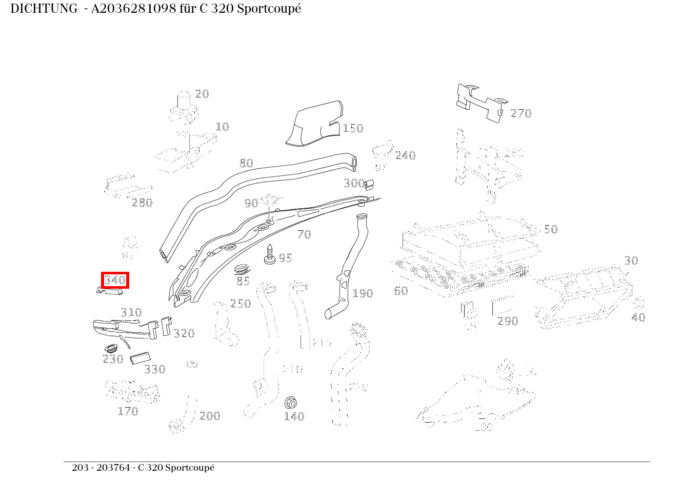 ABDICHTUNG C 320 Sportcoupé 203 ABDICHTUNG C 320 Sportcoupé 203
