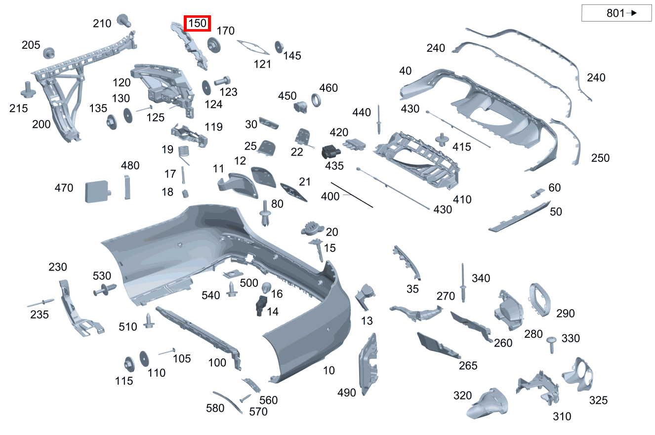 Grundtäger Stossfänger OBEN RECHTS Mercedes-AMG E 63 S 4MATIC+ Limousine 213 Grundtäger Stossfänger OBEN RECHTS Mercedes-AMG E 63 S 4MATIC+ Limousine 213