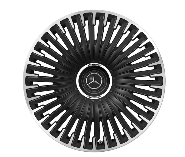 AMG Vielspeichen-Rad, 21 Zoll, 9,5 J x 21 ET 52, schwarz matt AMG Vielspeichen-Rad, 21 Zoll, 9,5 J x 21 ET 52, schwarz matt